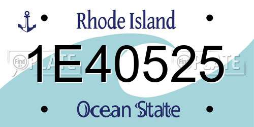 1E40525 Rhode Island License Plate