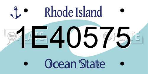 1E40575 Rhode Island License Plate