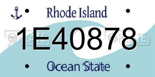 1E40878 Rhode Island License Plate