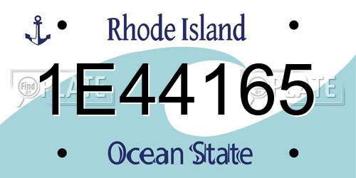 1E44165 Rhode Island License Plate