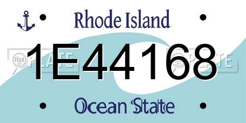 1E44168 Rhode Island License Plate