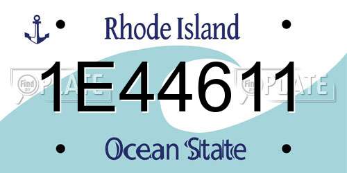 1E44611 Rhode Island License Plate