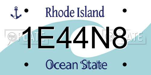 1E44N8 Rhode Island License Plate