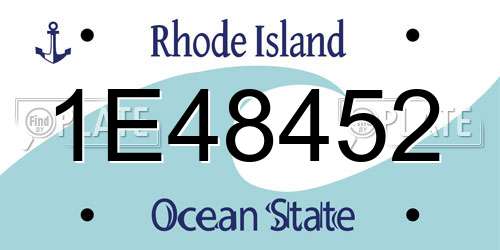1E48452 Rhode Island License Plate