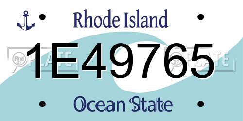 1E49765 Rhode Island License Plate