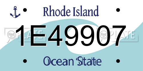 1E49907 Rhode Island License Plate