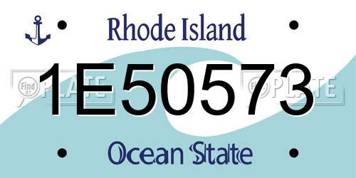 1E50573 Rhode Island License Plate