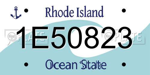 1E50823 Rhode Island License Plate
