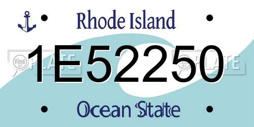 1E52250 Rhode Island License Plate