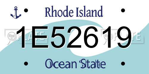 1E52619 Rhode Island License Plate
