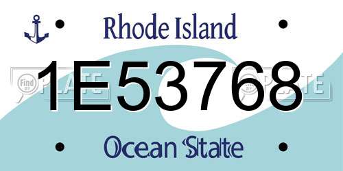 1E53768 Rhode Island License Plate