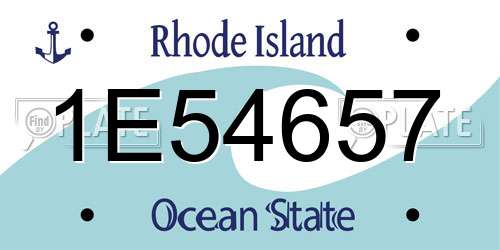 1E54657 Rhode Island License Plate