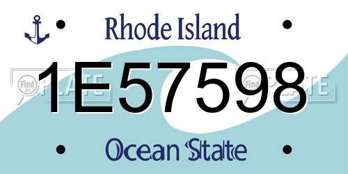 1E57598 Rhode Island License Plate