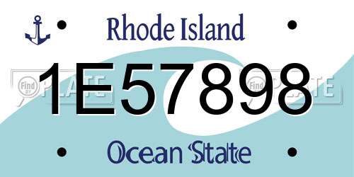 1E57898 Rhode Island License Plate