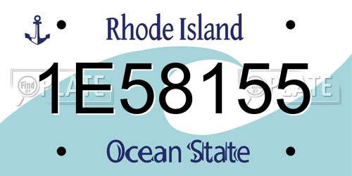 1E58155 Rhode Island License Plate