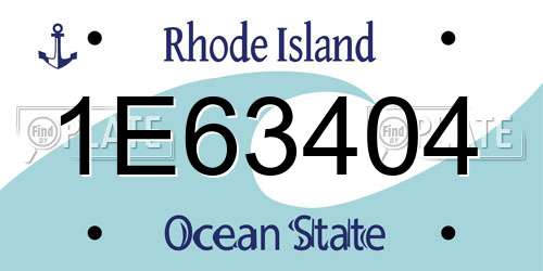 1E63404 Rhode Island License Plate