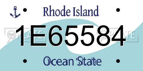 1E65584 Rhode Island License Plate