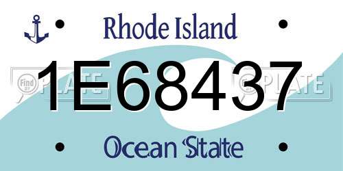 1E68437 Rhode Island License Plate