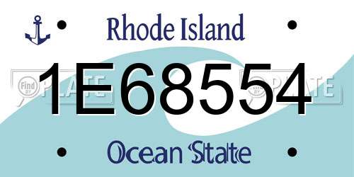 1E68554 Rhode Island License Plate