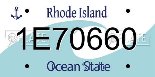 1E70660 Rhode Island License Plate