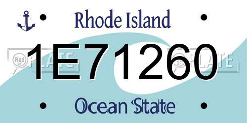 1E71260 Rhode Island License Plate