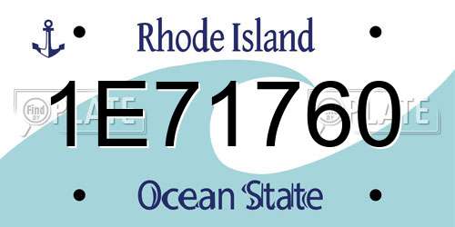 1E71760 Rhode Island License Plate