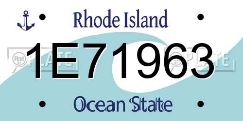 1E71963 Rhode Island License Plate