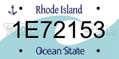 1E72153 Rhode Island License Plate
