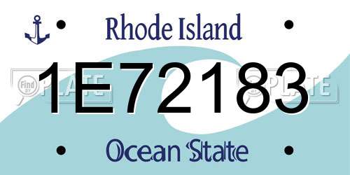 1E72183 Rhode Island License Plate