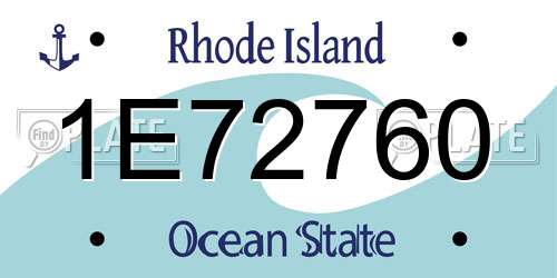 1E72760 Rhode Island License Plate
