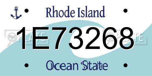 1E73268 Rhode Island License Plate