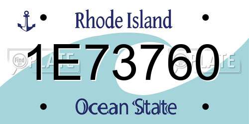 1E73760 Rhode Island License Plate