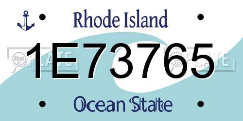 1E73765 Rhode Island License Plate