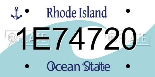 1E74720 Rhode Island License Plate