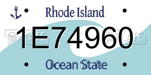 1E74960 Rhode Island License Plate