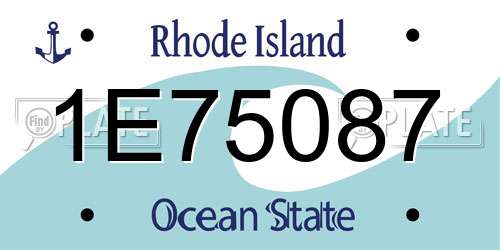 1E75087 Rhode Island License Plate