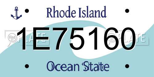 1E75160 Rhode Island License Plate