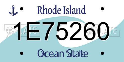 1E75260 Rhode Island License Plate