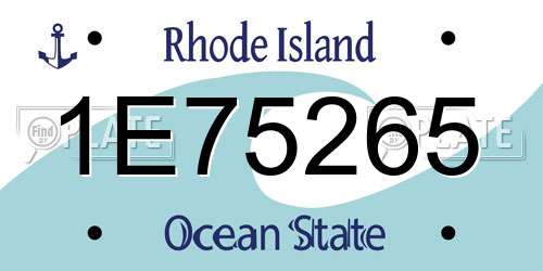 1E75265 Rhode Island License Plate