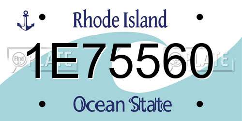 1E75560 Rhode Island License Plate