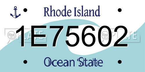 1E75602 Rhode Island License Plate