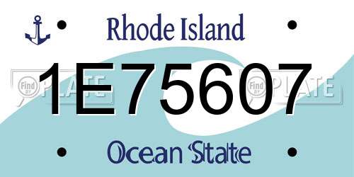 1E75607 Rhode Island License Plate