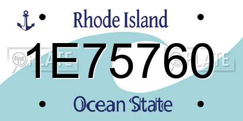 1E75760 Rhode Island License Plate