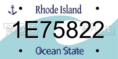 1E75822 Rhode Island License Plate