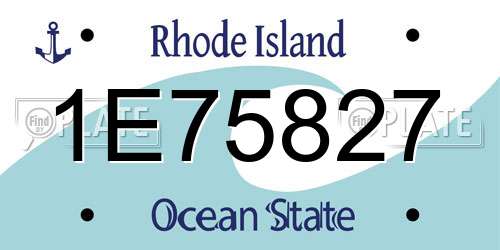 1E75827 Rhode Island License Plate