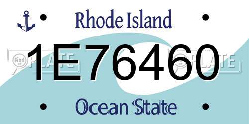 1E76460 Rhode Island License Plate