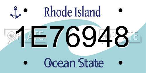 1E76948 Rhode Island License Plate