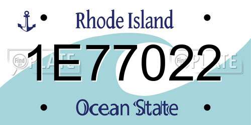 1E77022 Rhode Island License Plate