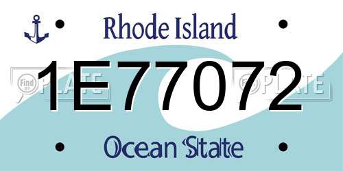 1E77072 Rhode Island License Plate