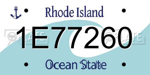 1E77260 Rhode Island License Plate